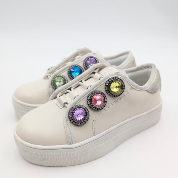 Kurt Geiger London Kids' Mini Laney Octavia Sneaker Shoes Bone Size US11M EU28 - Picture 1 of 9